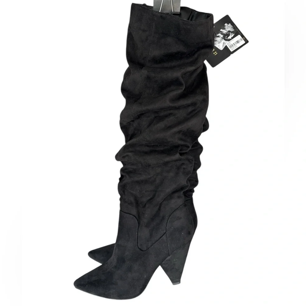 Brand New (NWT) Forever 21 Black Over the Knee Boots with Slouchy Style Size 7